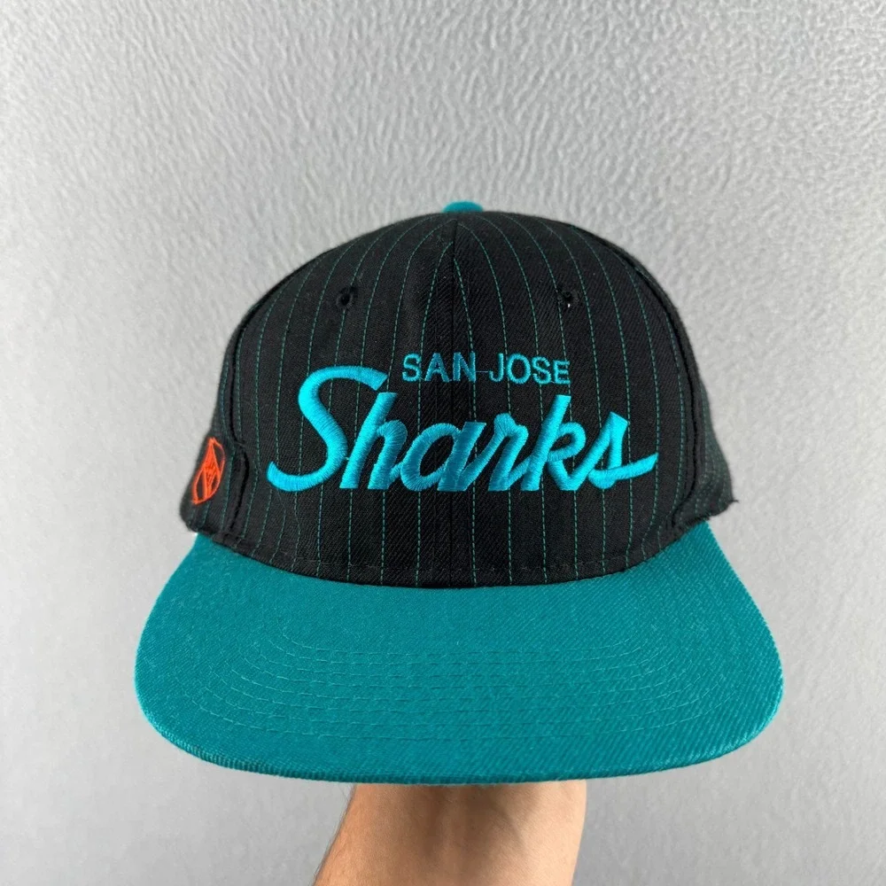 Vintage San Jose Sharks Hat Snap Back 90s Sports Specialties NHL Hockey